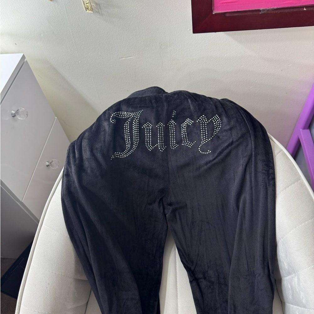 Juicy Couture Black Track Pants with Trendy Embellishment